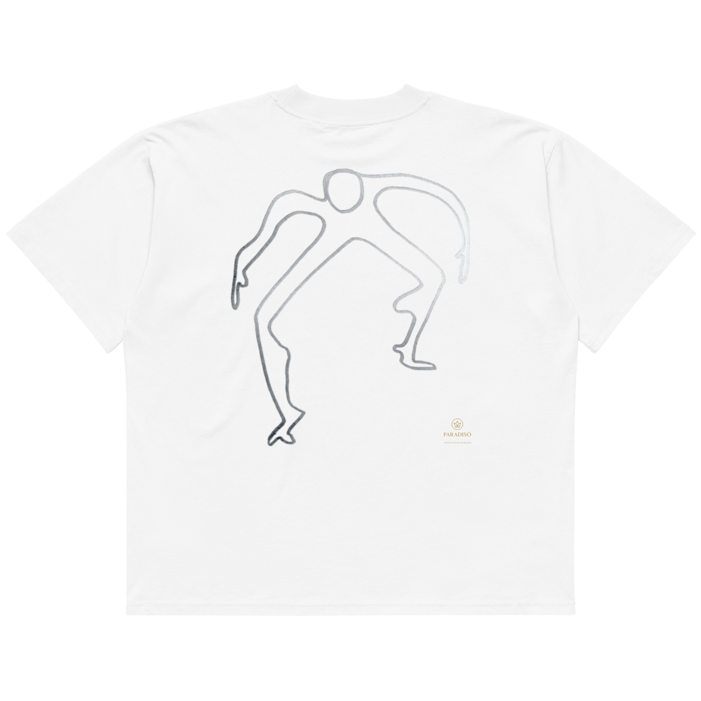Paradiso No.10 Limited Edition Oversized T-Shirt in white – back View – NFT-Backed One-Liner Artwork by Solo Paradiso – Only 333 Ever Produced – Polygon Blockchain