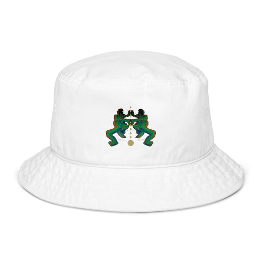 Accessoire Bucket hat, unique streetwear-art-design multicolor white gold green logo print creation by paradiso og