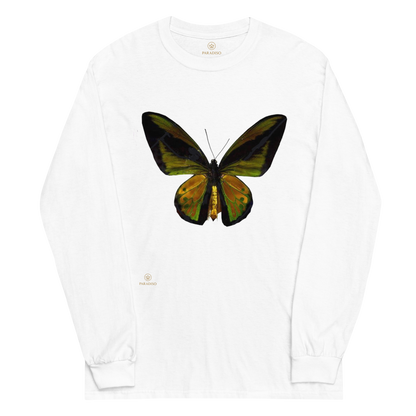 butterfly-green-black-unisex-long-sleeve-shirt-white-front-paradiso.1.pic
