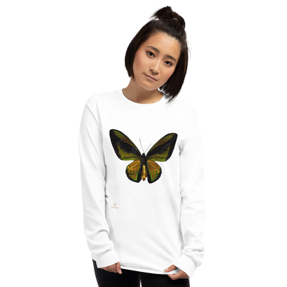 butterfly-green-black-unisex-long-sleeve-shirt-white-front-paradiso.1.picture