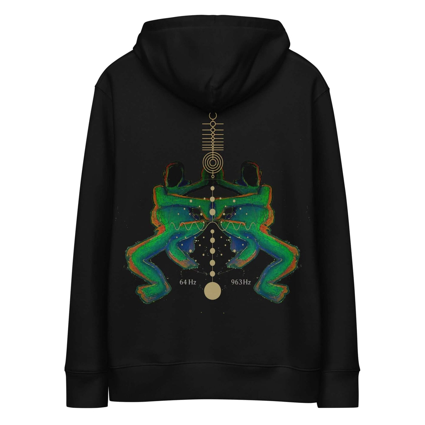 Hoodie multicolor, green, orange, gold, street label artwork design by paradiso OG