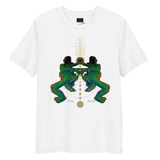 T-shirt white spiritual ain soph art design multicolor orange, green, gold and black made by urban streetwear fashion label paradiso OG