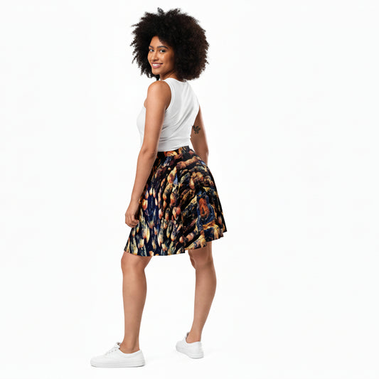afro-model for iron print skater skirt urban streetwear fashion label absolut paradiso models calling for onlinestore