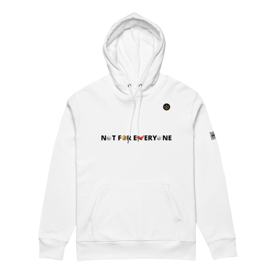 limited unisex essential eco hoodie white front gold crown with red crystal made by absolut paradiso og, urban art streetwear fashion, phygitals and lifestyle brand.
