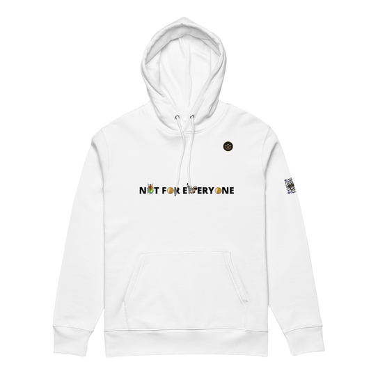 limited unisex essential eco hoodie white front gold crown with scarabeaus made by absolut paradiso og, urban art streetwear fashion, phygitals and lifestyle.