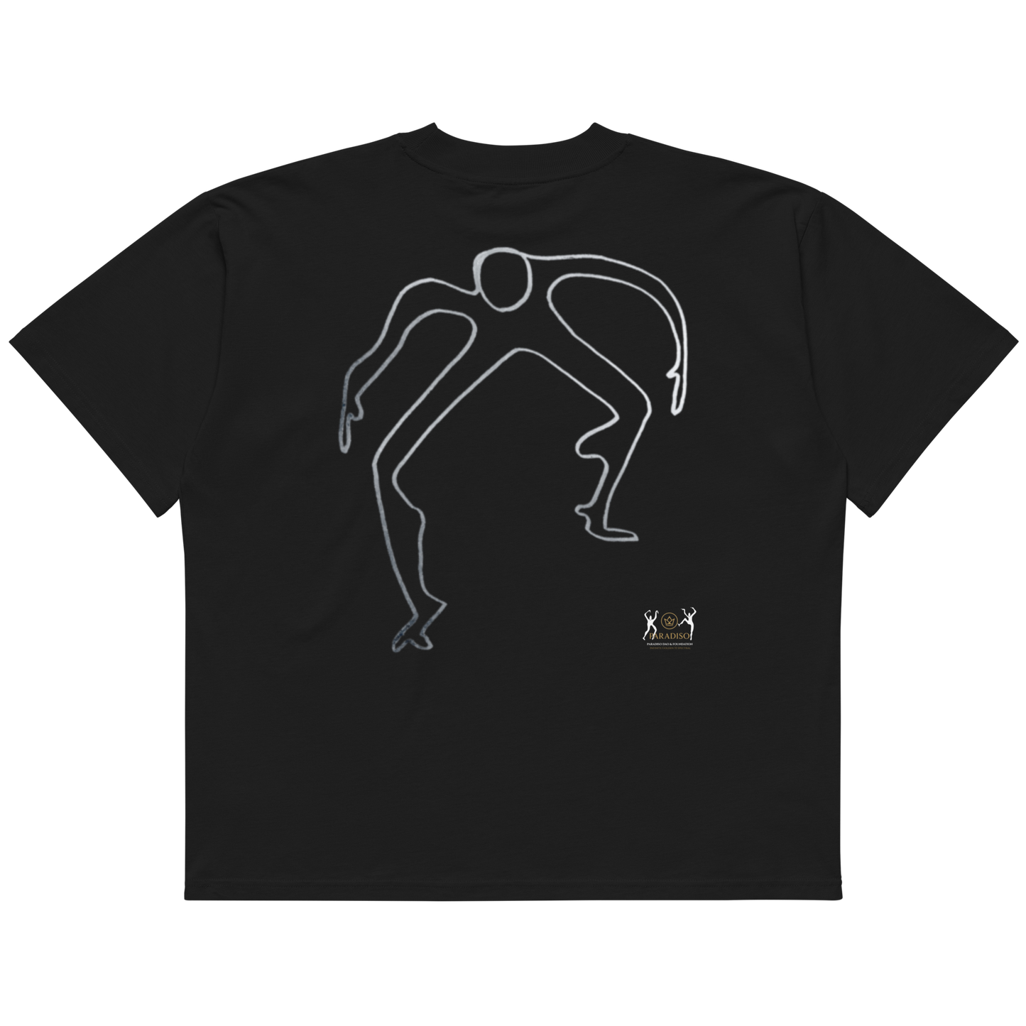 Paradiso No.10 Limited Edition Oversized T-Shirt in Black – back View – NFT-Backed One-Liner Artwork by Solo Paradiso – Only 333 Ever Produced – Polygon Blockchain