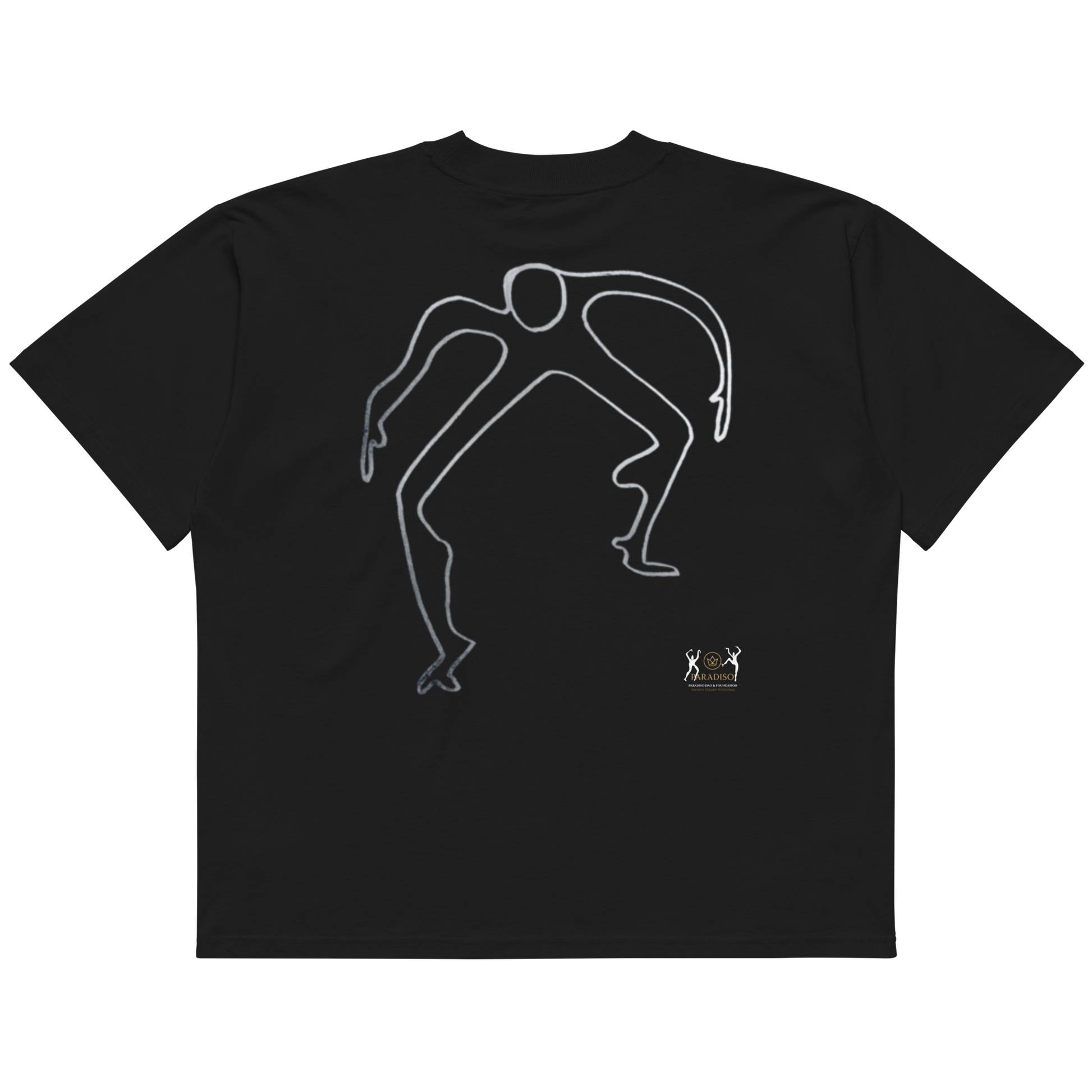 Paradiso No.10 Limited Edition Oversized T-Shirt in Black – back View – NFT-Backed One-Liner Artwork by Solo Paradiso – Only 333 Ever Produced – Polygon Blockchain