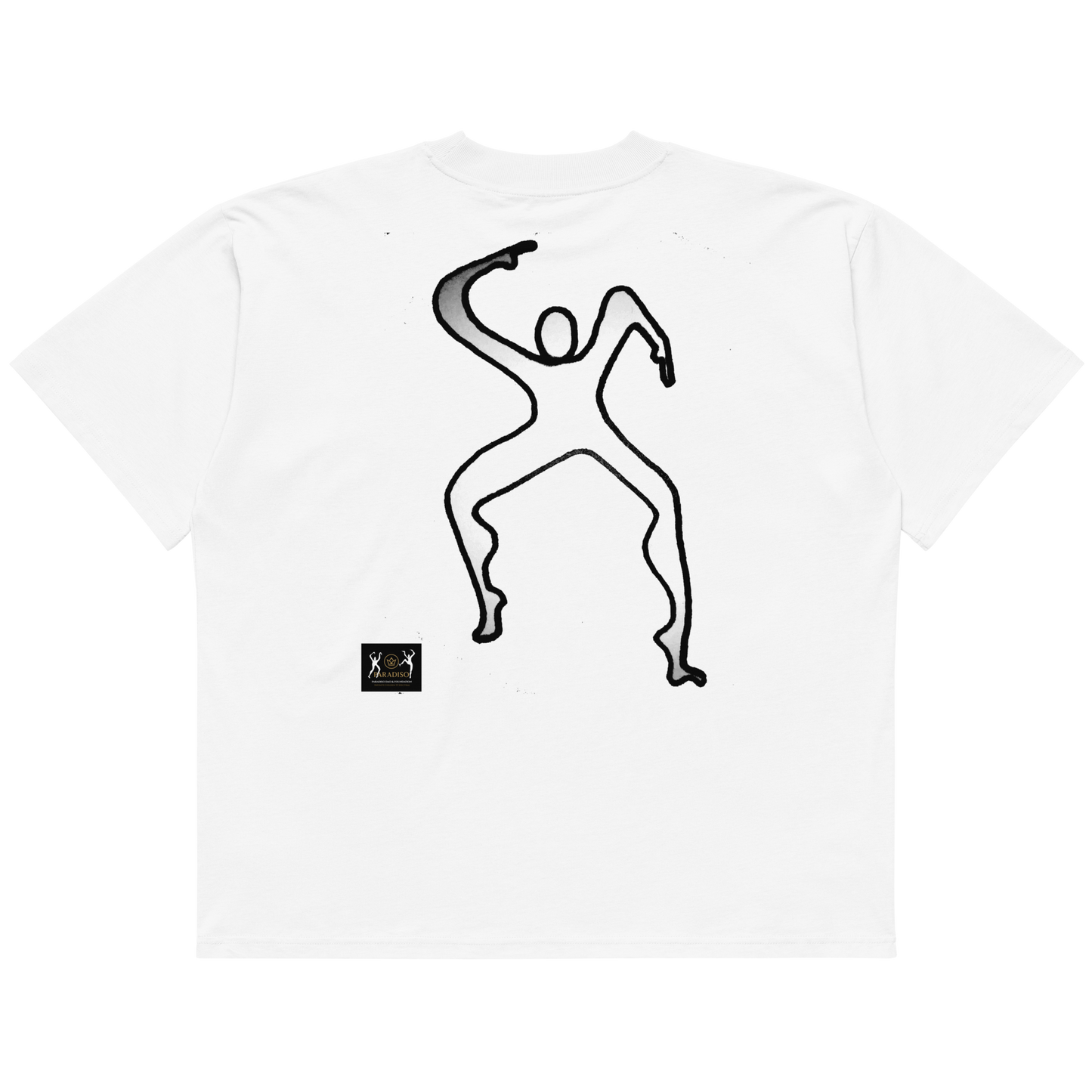 Paradiso No.7 Limited Edition Oversized T-Shirt in white – Front View – NFT-Backed One-Liner Artwork by Solo Paradiso – Only 333 Ever Produced – Polygon Blockchain
