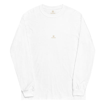 paradiso unisex-long-sleeve-shirt-white-front-paradis-o-gold-logo.1.pic