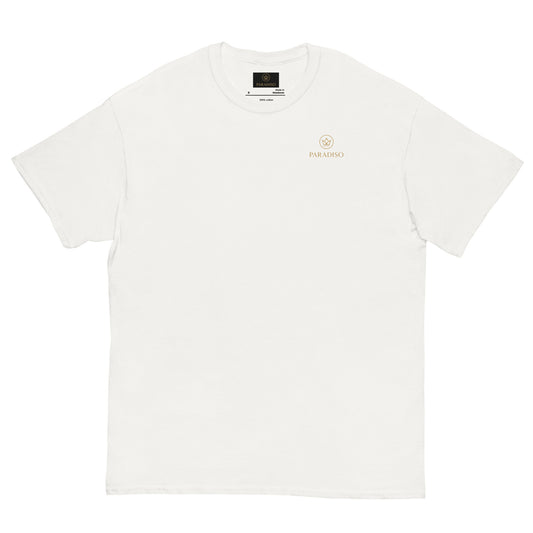 Absolut paradiso gold-crown label classic tee white front.